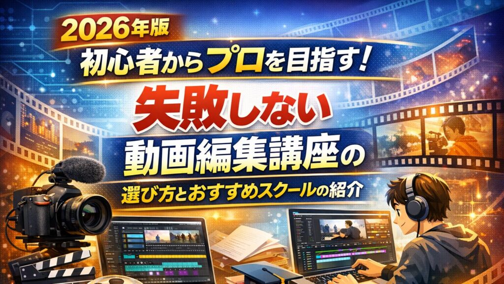 【2026年版】初心者からプロを目指す！失敗しない動画編集講座の選び方とおすすめスクールの紹介