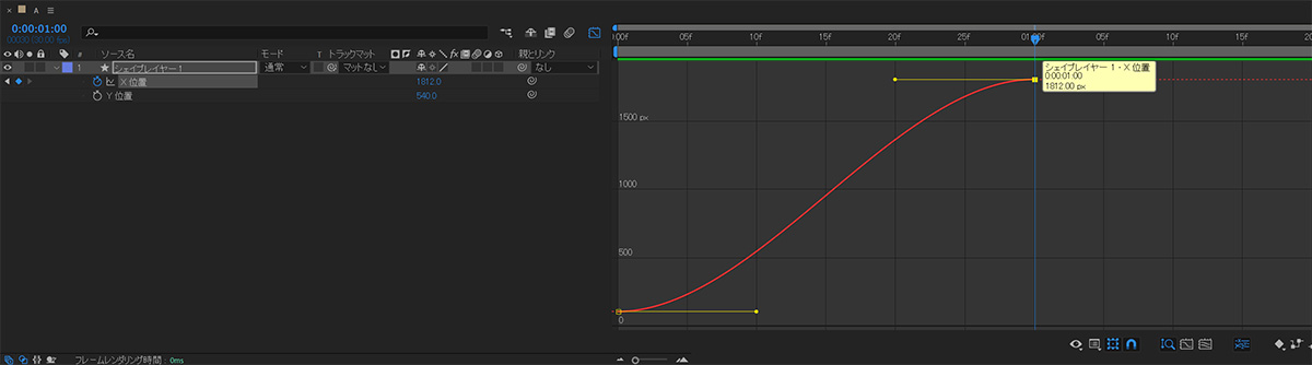 値グラフX軸の値 | After Effects