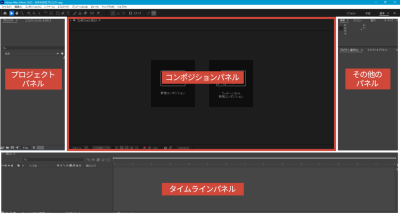 コンポジションパネル｜アフターエフェクト
