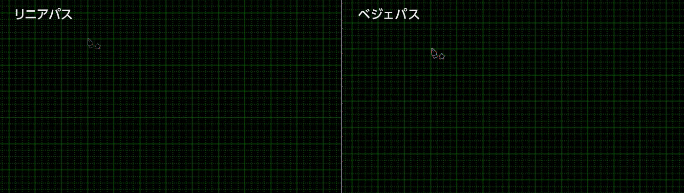 リニアパスとベジェパスの比較図｜アフターエフェクト