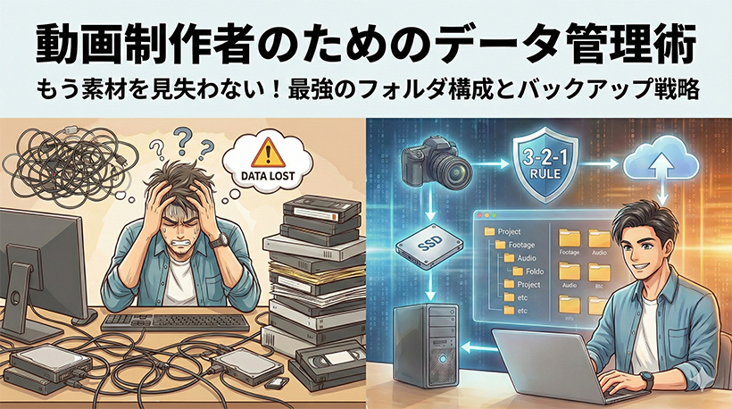 「動画クリエイター必見！膨大なデータを制する、鉄壁のデータ管理術」記事のヘッダー画像
