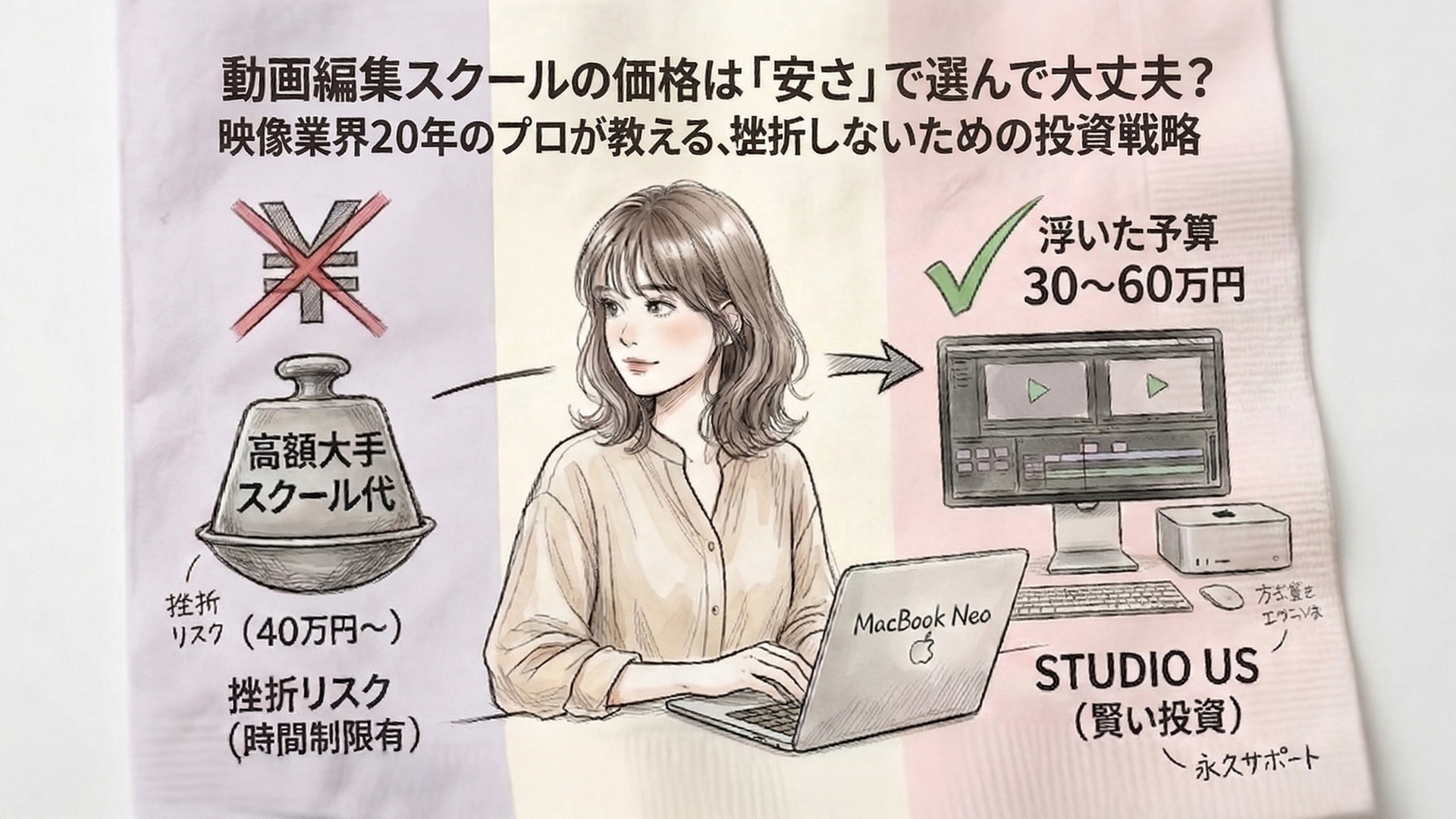 「安さ」で選ぶのは不正解?動画編集スクール代を削って環境に投資する戦略