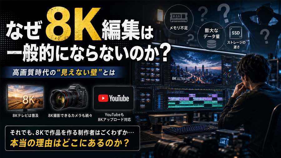 1.なぜ8K編集は一般的にならないのか？