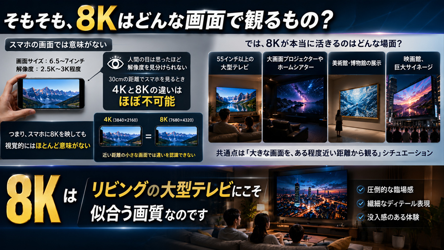 2.そもそも、8Kはどんな画面で観るもの？
