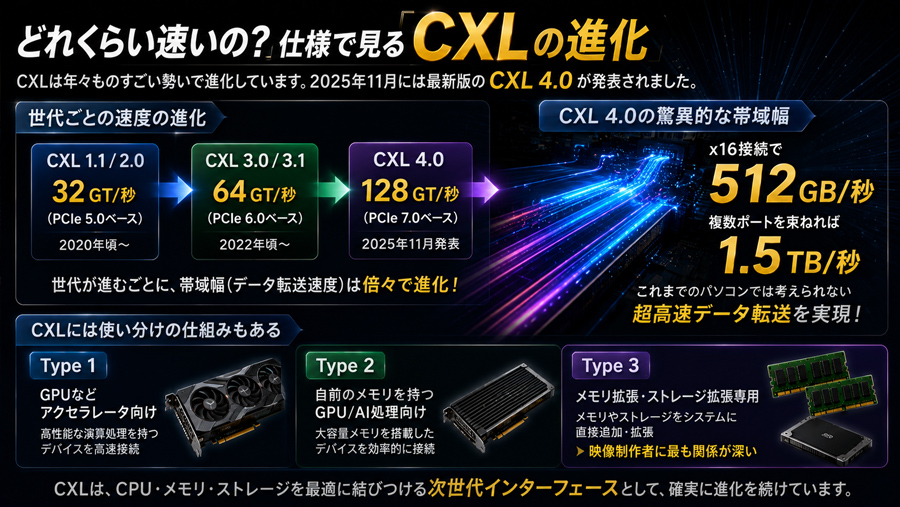 6.CXLはどれくらい速いの？仕様で見るCXLの進化