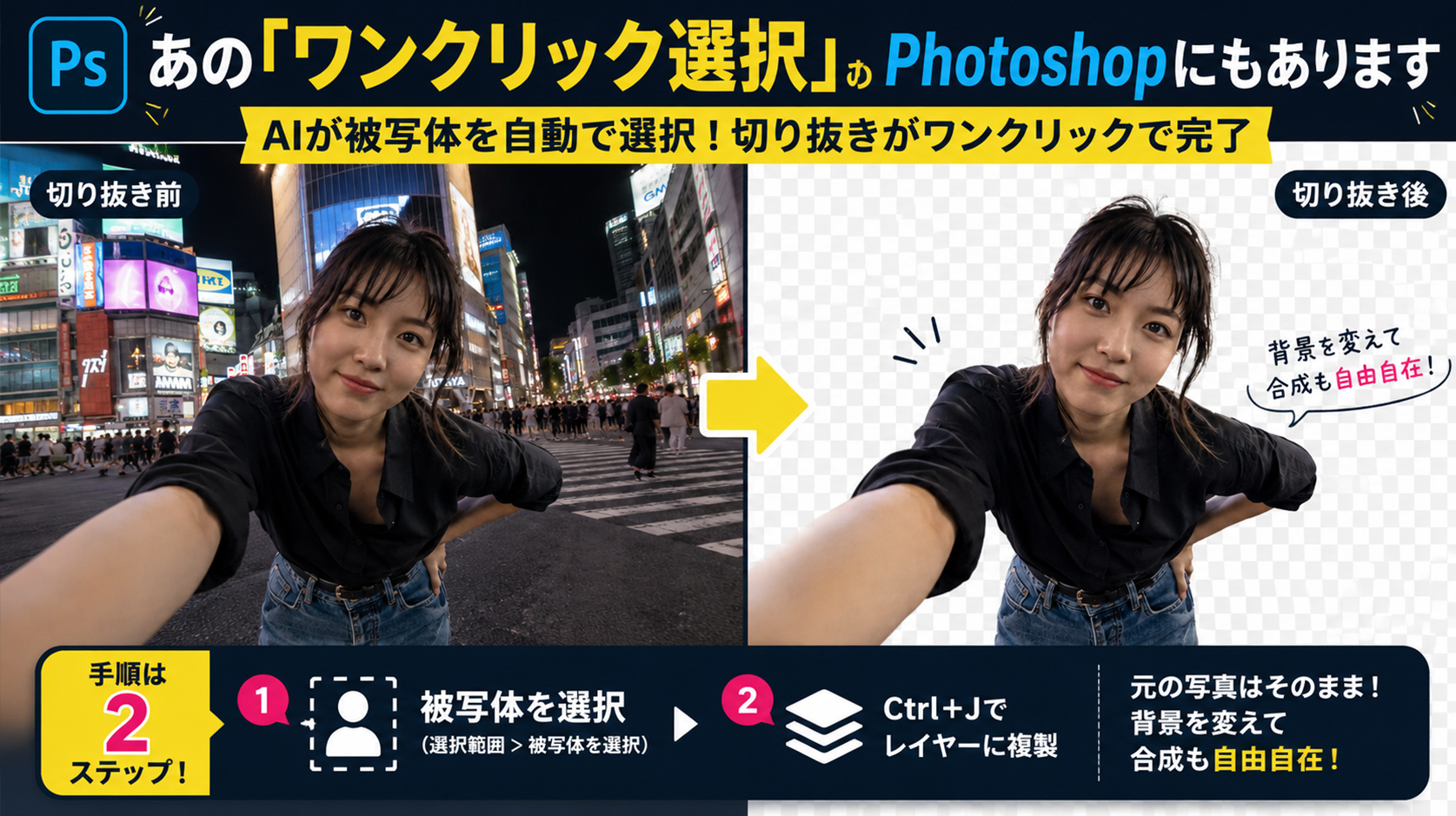人物の「切り抜き」を1クリックで!|動画編集者のためのPS入門 #2