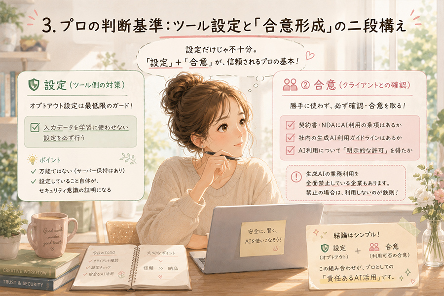 プロの判断基準:ツール設定と「合意形成」の二段構え|AIは本当に安全か?