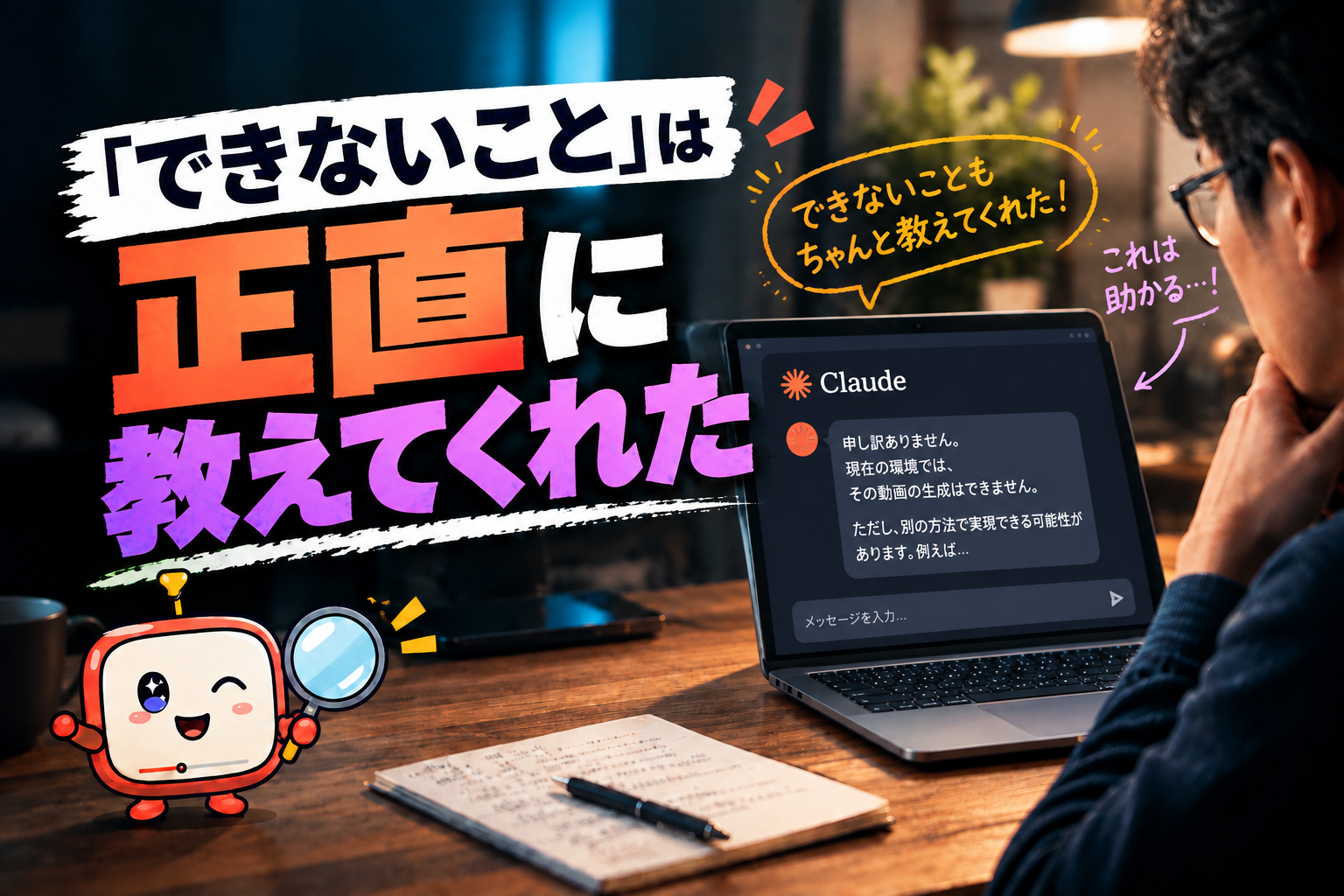「できないこと」は正直に教えてくれた