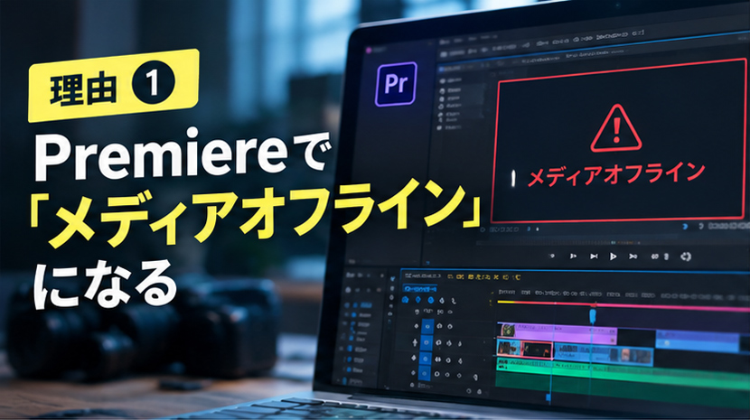 見出し|理由1 Premiere(動画編集ソフト)で「メディアオフライン」になる