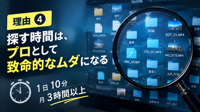 見出し|理由4 探す時間が、プロとして致命的なムダになる